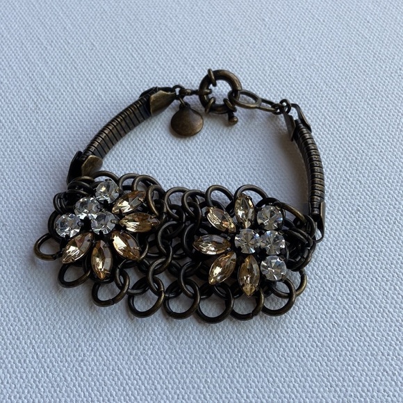 J Crew Rhinestone Mesh Bracelet - Picture 2 of 9